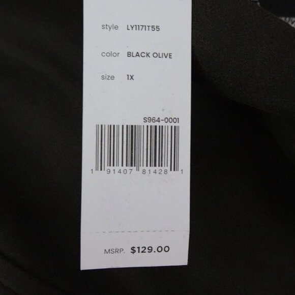 Liverpool Faux Suede Moto Jacket Women’s Plus Size 1X Green Gray Zipper New - Picture 9 of 12